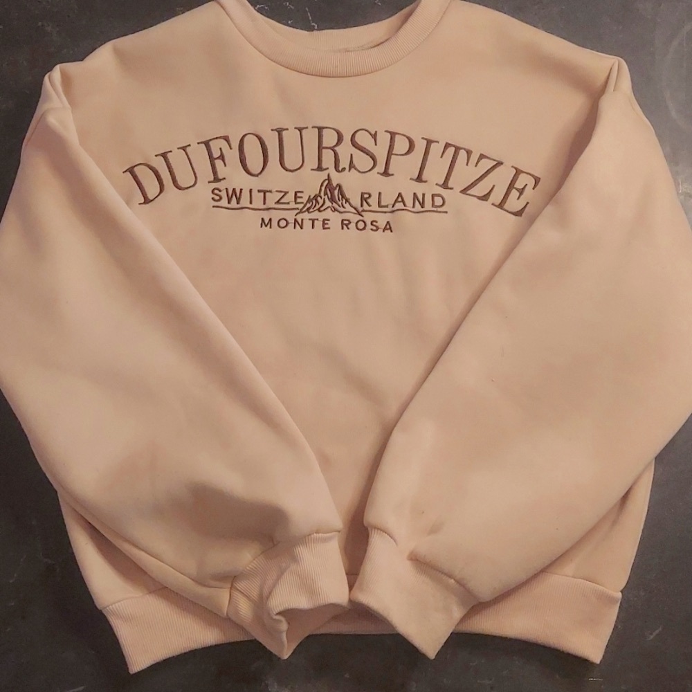 SHEIN Tan and Brown Graphic Sweatshirt